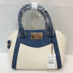 未使用☆CECIL Mc BEE セシルマクビー 合皮2WAYバッグ ショルダー付き ホワイト×ブルー