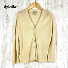 Sybilla シビラ Vネック 薄手 レーヨン 七分丈 カーディガン ベージュ