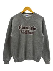 RUSSELL ATHLETIC (ラッセルアスレティック) プリントスエット トレーナー USA製 80S 90S 裏起毛 前V 古着 ビンテージ Carnegie Mellon M グレー メンズ/078