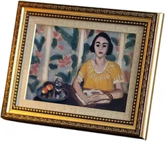 I'm so happy フォトフレーム アンティーク おしゃれ ゴールド 写真立て 額縁 ヴィンテージ 縦横 壁掛け 卓上 (ゴールド,  15cmx18.9cm)