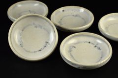 布志名焼 小皿 直径12.0cm 民芸 昭和レトロ スリップウェア（白6