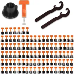 Nicheez タイル スペーサー レベリング ツール 水平調整 セット (オレンジ)