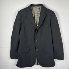 古着 ポロ・ラルフローレン POLO RALPH LAUREN テーラードジャケット ブレザー 小さめ スーツ  グレー ストライプ メンズ