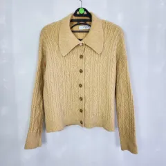 0398 L'ECCOVE ケーブル ニット カーディガン ルコウブ フリーサイズ