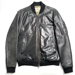 【羊革】AVIREX レザージャケット 黒 L フライトジャケット MA-1 本革