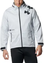 アンダーアーマー UNDER ARMOUR UA アーマーニット ウインドジャケット メンズ フード収納可能 防風 撥水 ジム トレーニング ストレッチ 3レイヤー ストレッチ  1378379 014 HALOGRAY