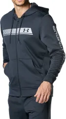 アンダーアーマー UNDER ARMOUR UAアーマーフリース グラフィック フルジップ フーディー メンズ アウター パーカー スウェット 上着 ストレッチ トレーニング ジム 運動 部活 練習 試合  1381329 001 BLACK