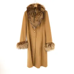 BALMAIN バルマン チェスターコート カシミヤ シルク ファー レディース AD1259B19 