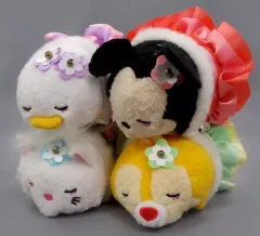 【中古】ぬいぐるみ ミニーマウス＆デイジーダック＆クラリス＆マリー(はんなり) ぬいぐるみ ミニ(S) 京都限定セット 「ディズニー TSUM TSUM -ツムツム-」 ディズニーストア京都四条河原町店限定