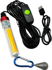 MARUHADO LED Fish Attracting Light, USB Power Supply Compatible, for Horse Mackerel and Hairtail Fishing, Dimmable, with Weight, 5m Length, for Underwater Night Fishing and Sea Fishing (Yellow)