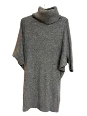 Z1617 LANVIN en Bleu ランバンオンブルー　タートルネック　セーター　ニット　七分袖　グレー　レディース　サイズ38