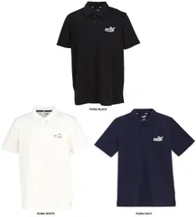 プーマ PUMA エッセンシャル ESS POLY ポロシャツ メンズ トップス 半袖シャツ 襟付き ボタン 快適 ゴルフウェア オフィスウェア 通勤 通学 スポーツウェア  680694 01 プーマ ブラック