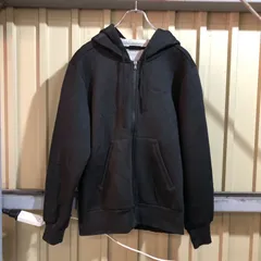 962 Champion ジップパーカー ブラック M チャンピオン フルジップ スウェット 裏起毛 ワンポイント 刺繍ロゴ 古着卸 アメリカ仕入