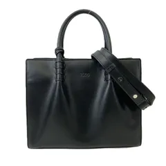 TOD’S トッズ ２WAY フリンジ タッセル ハンドバッグ レディース レザー ブラック 中古