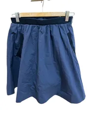 Z1617 LANVIN en Bleu ランバンオンブルー　フレアスカート　ミニスカート　リボン　ネイビー　レディース　サイズ38