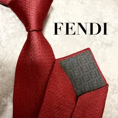 FENDI フェンディ ネクタイ ズッカ 総柄 レッド 希少 ハイブランド シルク