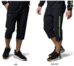 アンダーアーマー UNDER ARMOUR UAフレッシュウーブン 3/4パンツ メンズ ボトムス パンツ ショートパンツ トレーニング トレーニングパンツ ポケット ドローコード ランニング 軽量 あんだーあーまー  1384817 001 BLACK