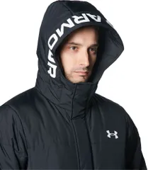アンダーアーマー UNDER ARMOUR UAロゴ ロングコート メンズ 撥水 軽量 中綿 スポーツ アウター スポーツ観戦 防寒 寒さ対策 ウェア コート アップ 冬 防風 ベンチコート  1381350 001 BLACK