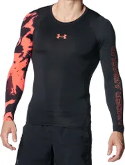 アンダーアーマー UNDER ARMOUR UAヒートギアアーマー コンプレッション ノベルティ ロングスリーブ シャツ インナー Tシャツ トレーニング 筋トレ  1381355 002 BLK/RED