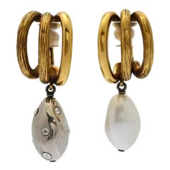 Chloe クロエ コスチュームパール･ラインストーン スウィング イヤリング/合金/メッキ-19.9g/ゴールド/プレゼント/記念日【♀】【B】【レディース】★■591232【中古】