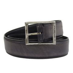 美品▲BERLUTI ベルルッティ 2021年製 ピンバックル カリグラフィー レザーベルト ブラック シルバー金具 80 32 イタリア製 メンズ 美品△BERLUTI ベルルッティ 2021年製 ピンバックル カリグラフィー