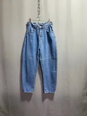 ZARAデニム ウエストゴム サルエルパンツ (ウエスト:27-28)