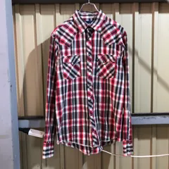 969 Wrangler 長袖シャツ レッド M ラングラー チェック柄 ドレスシャツ 古着卸 アメリカ仕入