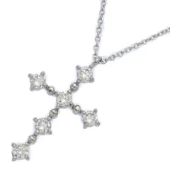 0.38ct/Vendome Aoyama ヴァンドーム青山 クロスモチーフ･ダイヤモンド ネックレス･ペンダント/Pt900-Pt850-3.7g/プラチナ【♀】【S】【レディース】★■589510【中古】