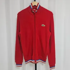 ラコステ レッド フルジップアップ カーディガン