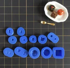 ミニチュアフードシリコンモールド   ナッツ マロン ミント ミニケーキなど  10種 粘土型 ドールハウス