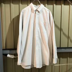 970 L.L.Bean 長袖シャツ ホワイト 水色 約Lサイズ エルエルビーン ストライプ柄 ドレスシャツ 古着卸 アメリカ仕入