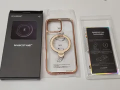 ★CASEKOO iPhone 16 Pro Max 用 ケース クリア 米軍MIL規格 金属感 キラキラ フィット感 MagSafe対応 いphone16promax 用ケース 6.9インチ「MagicStand Pro Kosai」(デザートチタニウム)