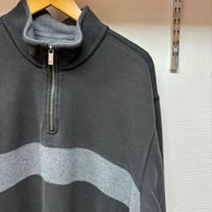 人気Lサイズ☆ハーフジップスウェット 切替 ネップツイード バイカラー 
