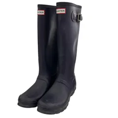 186001 現状品 HUNTER ハンター UK5 23.5-24cm レインブーツ ロング　ORIGINAL TALL W23499  23.5cm パープル ネイビー