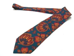 ■新品同様■ Burberrys バーバリーズ シルク100% 総柄 ネクタイ ビジネス 紳士 メンズ ブルーグリーン系×マルチカラー FN6328