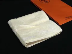 ■新品■未使用■ HERMES エルメス ダダ コットン×レーヨン ハンカチ ハンカチーフ レディース アイボリー系 FP6391