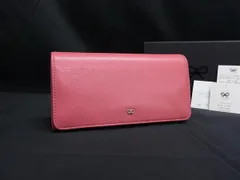 ■新品■未使用■ ANYA HINDMARCH アニヤハインドマーチ レザー 二つ折り 長財布 ウォレット 小銭入れ 札入れ ピンク系 BQ1325のサムネイル