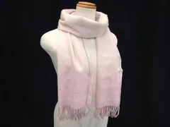 ■新品■未使用■ FURLA フルラ カシミヤ100％ ラインストーン フリンジ マフラー ストール ショール レディース ピンク系 BP5081