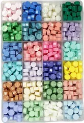 SREGIT シーリングワックス シーリングスタンプ セット カラー豊富 ビーズ (ライトカラー,  24色セット)