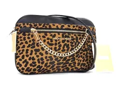 ■新品■未使用■ MICHAEL KORS マイケルコース ジェットセット アイテム ハラコ クロスボディ ショルダーバッグ ブラウン系 BM9728