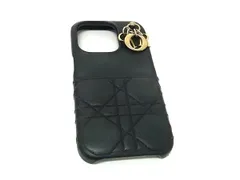 ChristianDior クリスチャンディオール レディディオール カナージュ レザー iPhone14Pro 対応 アイフォンケース ブラック系 GB2093