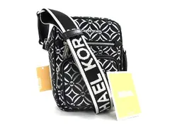 ■新品■未使用■ MICHAEL KORS マイケルコース メタリックロゴジャカードクロスボディミディアム ショルダーバッグ ブラック系 BM9723