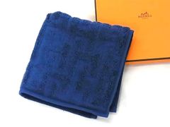未使用タグ付き✨エルメス HERMES カレ・タオル 《ステアーズ》 ブルー