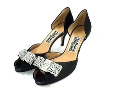 ■美品■ Salvatore Ferragamo フェラガモ ヴァラリボン サテン ヒール サンダル 約23.0cm 靴 シューズ ブラック系 FN7652