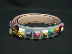 FENDI フェンディ ストラップユー レザー バッグ用 ショルダーストラップ 肩掛け ライトブルー系×マルチカラー FV3749