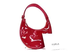 ■新品■未使用■ FURLA フルラ デリツィア ミニ パテントレザー ワンハンドル ハンドバッグ ショルダー 肩掛け レッド系 FU6839