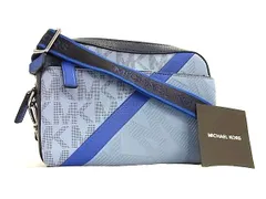 ■極美品■ MICHAEL KORS マイケルコース PVC ワンハンドル クロスボディ ショルダーバッグ 斜め掛け メンズ ブルー系 FU6841