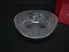■新品同様■ Baccarat バカラ アラベスク スモールボール クリスタルガラス お皿 食器 テーブルウェア クリア BT0187のサムネイル
