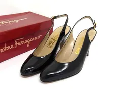 ■美品■ Salvatore Ferragamo フェラガモ レザー ハイヒール パンプス 表記サイズ 6 (約23.5cm) 靴 シューズ ブラック系 FV4134