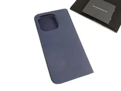 ■新品同様■ BONAVENTURA ボナベンチュラ レザー  iPhone14Pro 対応 手帳型 アイフォンケース スマホケース ネイビー系 GD0258
